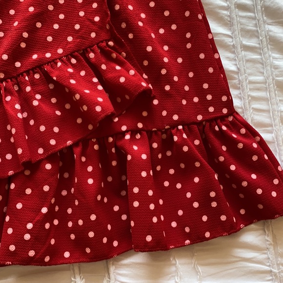 Red Polka Dot Wrap Dress Size small - Picture 3 of 8